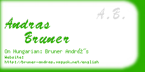 andras bruner business card